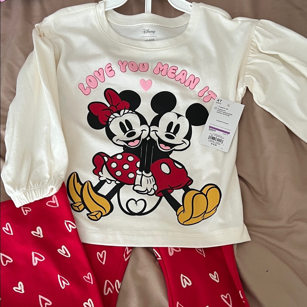 Disney Kids Pajama Set - Cream and Red